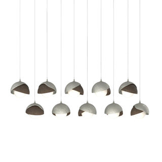 Hubbardton Forge - 131205-SKT-LONG-85-05-GG0711 - Brooklyn 10-Light Double Shade Pendant - Brooklyn - Sterling