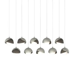 Hubbardton Forge - 131205-SKT-LONG-85-07-GG0711 - Brooklyn 10-Light Double Shade Pendant - Brooklyn - Sterling
