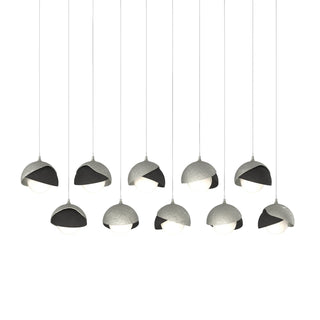 Hubbardton Forge - 131205-SKT-LONG-85-10-GG0711 - Brooklyn 10-Light Double Shade Pendant - Brooklyn - Sterling