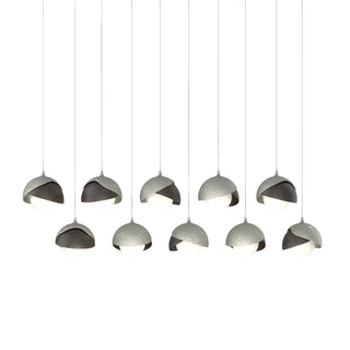 Hubbardton Forge - 131205-SKT-LONG-85-14-GG0711 - Brooklyn 10-Light Double Shade Pendant - Brooklyn - Sterling