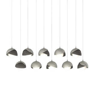 Hubbardton Forge - 131205-SKT-LONG-85-20-GG0711 - Brooklyn 10-Light Double Shade Pendant - Brooklyn - Sterling