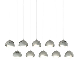 Hubbardton Forge - 131205-SKT-LONG-85-82-GG0711 - Brooklyn 10-Light Double Shade Pendant - Brooklyn - Sterling
