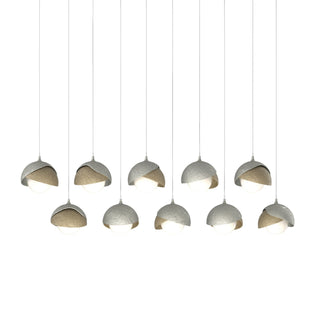 Hubbardton Forge - 131205-SKT-LONG-85-84-GG0711 - Brooklyn 10-Light Double Shade Pendant - Brooklyn - Sterling