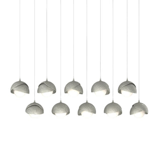 Hubbardton Forge - 131205-SKT-LONG-85-85-GG0711 - Brooklyn 10-Light Double Shade Pendant - Brooklyn - Sterling