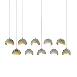 Hubbardton Forge - 131205-SKT-LONG-85-86-GG0711 - Brooklyn 10-Light Double Shade Pendant - Brooklyn - Sterling
