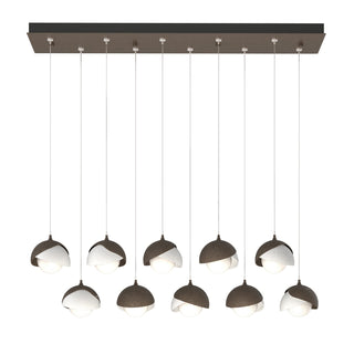 Hubbardton Forge - 131205-SKT-STND-05-02-GG0711 - Brooklyn 10-Light Double Shade Pendant - Brooklyn - Bronze