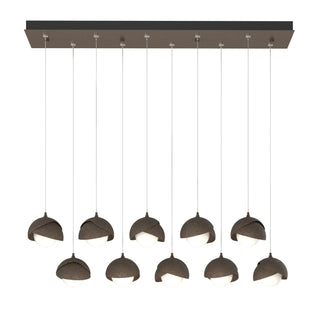 Hubbardton Forge - 131205-SKT-STND-05-05-GG0711 - Brooklyn 10-Light Double Shade Pendant - Brooklyn - Bronze