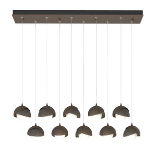 Hubbardton Forge - 131205-SKT-STND-05-07-GG0711 - Brooklyn 10-Light Double Shade Pendant - Brooklyn - Bronze