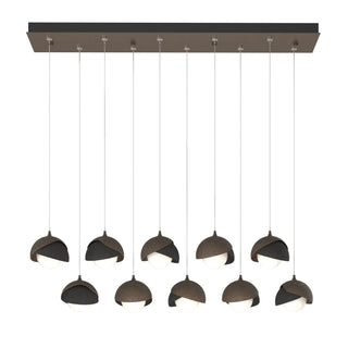 Hubbardton Forge - 131205-SKT-STND-05-10-GG0711 - Brooklyn 10-Light Double Shade Pendant - Brooklyn - Bronze