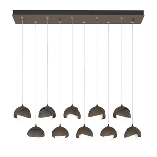 Hubbardton Forge - 131205-SKT-STND-05-20-GG0711 - Brooklyn 10-Light Double Shade Pendant - Brooklyn - Bronze