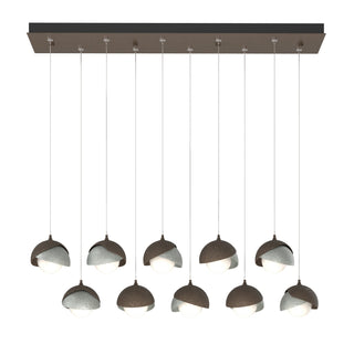 Hubbardton Forge - 131205-SKT-STND-05-82-GG0711 - Brooklyn 10-Light Double Shade Pendant - Brooklyn - Bronze