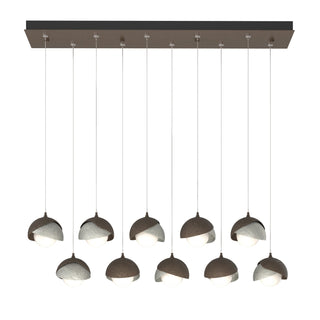 Hubbardton Forge - 131205-SKT-STND-05-85-GG0711 - Brooklyn 10-Light Double Shade Pendant - Brooklyn - Bronze