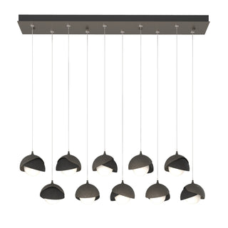 Hubbardton Forge - 131205-SKT-STND-07-10-GG0711 - Brooklyn 10-Light Double Shade Pendant - Brooklyn - Dark Smoke