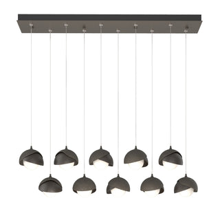 Hubbardton Forge - 131205-SKT-STND-07-14-GG0711 - Brooklyn 10-Light Double Shade Pendant - Brooklyn - Dark Smoke