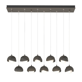 Hubbardton Forge - 131205-SKT-STND-07-20-GG0711 - Brooklyn 10-Light Double Shade Pendant - Brooklyn - Dark Smoke