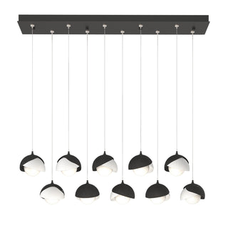Hubbardton Forge - 131205-SKT-STND-10-02-GG0711 - Brooklyn 10-Light Double Shade Pendant - Brooklyn - Black