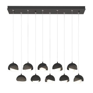 Hubbardton Forge - 131205-SKT-STND-10-07-GG0711 - Brooklyn 10-Light Double Shade Pendant - Brooklyn - Black