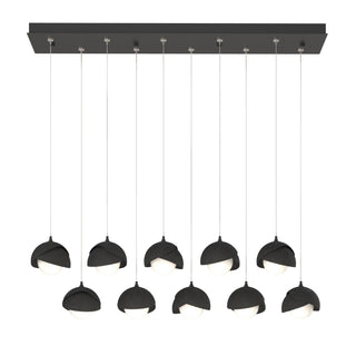 Hubbardton Forge - 131205-SKT-STND-10-10-GG0711 - Brooklyn 10-Light Double Shade Pendant - Brooklyn - Black