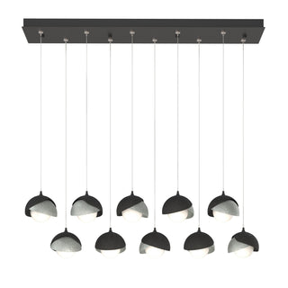 Hubbardton Forge - 131205-SKT-STND-10-82-GG0711 - Brooklyn 10-Light Double Shade Pendant - Brooklyn - Black