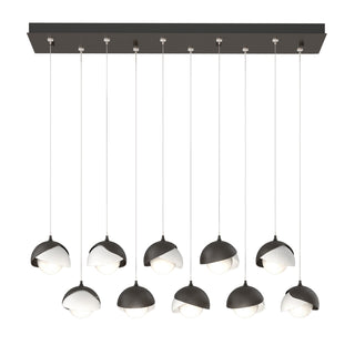 Hubbardton Forge - 131205-SKT-STND-14-02-GG0711 - Brooklyn 10-Light Double Shade Pendant - Brooklyn - Oil Rubbed Bronze