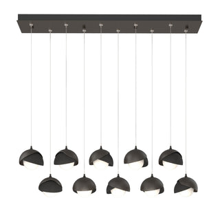 Hubbardton Forge - 131205-SKT-STND-14-10-GG0711 - Brooklyn 10-Light Double Shade Pendant - Brooklyn - Oil Rubbed Bronze
