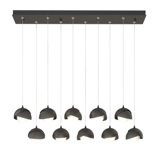 Hubbardton Forge - 131205-SKT-STND-14-20-GG0711 - Brooklyn 10-Light Double Shade Pendant - Brooklyn - Oil Rubbed Bronze