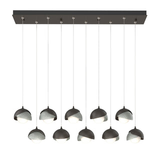 Hubbardton Forge - 131205-SKT-STND-14-82-GG0711 - Brooklyn 10-Light Double Shade Pendant - Brooklyn - Oil Rubbed Bronze
