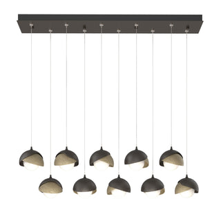 Hubbardton Forge - 131205-SKT-STND-14-84-GG0711 - Brooklyn 10-Light Double Shade Pendant - Brooklyn - Oil Rubbed Bronze