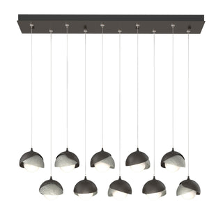 Hubbardton Forge - 131205-SKT-STND-14-85-GG0711 - Brooklyn 10-Light Double Shade Pendant - Brooklyn - Oil Rubbed Bronze
