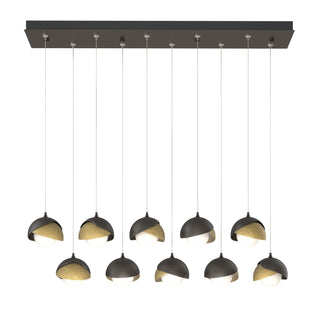 Hubbardton Forge - 131205-SKT-STND-14-86-GG0711 - Brooklyn 10-Light Double Shade Pendant - Brooklyn - Oil Rubbed Bronze