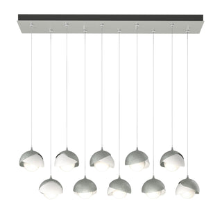 Hubbardton Forge - 131205-SKT-STND-82-02-GG0711 - Brooklyn 10-Light Double Shade Pendant - Brooklyn - Vintage Platinum