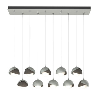 Hubbardton Forge - 131205-SKT-STND-82-07-GG0711 - Brooklyn 10-Light Double Shade Pendant - Brooklyn - Vintage Platinum