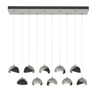 Hubbardton Forge - 131205-SKT-STND-82-10-GG0711 - Brooklyn 10-Light Double Shade Pendant - Brooklyn - Vintage Platinum