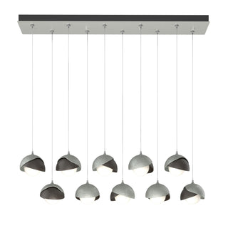 Hubbardton Forge - 131205-SKT-STND-82-14-GG0711 - Brooklyn 10-Light Double Shade Pendant - Brooklyn - Vintage Platinum