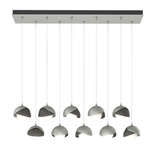 Hubbardton Forge - 131205-SKT-STND-82-20-GG0711 - Brooklyn 10-Light Double Shade Pendant - Brooklyn - Vintage Platinum