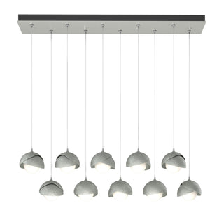Hubbardton Forge - 131205-SKT-STND-82-82-GG0711 - Brooklyn 10-Light Double Shade Pendant - Brooklyn - Vintage Platinum