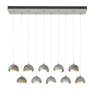 Hubbardton Forge - 131205-SKT-STND-82-84-GG0711 - Brooklyn 10-Light Double Shade Pendant - Brooklyn - Vintage Platinum