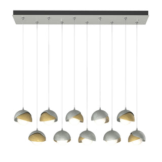 Hubbardton Forge - 131205-SKT-STND-82-86-GG0711 - Brooklyn 10-Light Double Shade Pendant - Brooklyn - Vintage Platinum