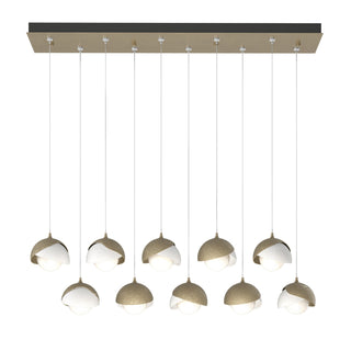 Hubbardton Forge - 131205-SKT-STND-84-02-GG0711 - Brooklyn 10-Light Double Shade Pendant - Brooklyn - Soft Gold