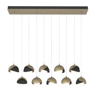 Hubbardton Forge - 131205-SKT-STND-84-10-GG0711 - Brooklyn 10-Light Double Shade Pendant - Brooklyn - Soft Gold