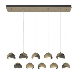 Hubbardton Forge - 131205-SKT-STND-84-20-GG0711 - Brooklyn 10-Light Double Shade Pendant - Brooklyn - Soft Gold