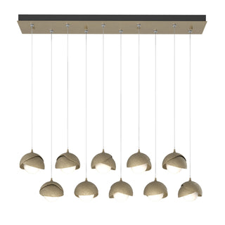 Hubbardton Forge - 131205-SKT-STND-84-84-GG0711 - Brooklyn 10-Light Double Shade Pendant - Brooklyn - Soft Gold