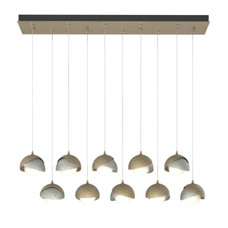 Hubbardton Forge - 131205-SKT-STND-84-85-GG0711 - Brooklyn 10-Light Double Shade Pendant - Brooklyn - Soft Gold