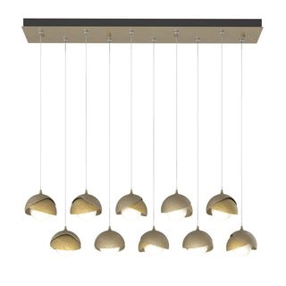 Hubbardton Forge - 131205-SKT-STND-84-86-GG0711 - Brooklyn 10-Light Double Shade Pendant - Brooklyn - Soft Gold