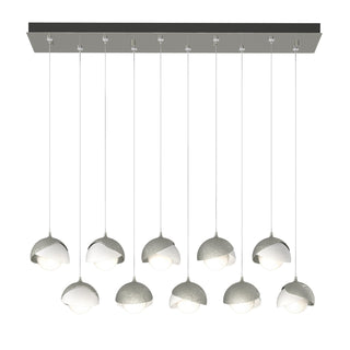 Hubbardton Forge - 131205-SKT-STND-85-02-GG0711 - Brooklyn 10-Light Double Shade Pendant - Brooklyn - Sterling