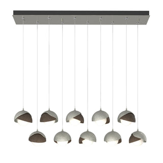 Hubbardton Forge - 131205-SKT-STND-85-05-GG0711 - Brooklyn 10-Light Double Shade Pendant - Brooklyn - Sterling