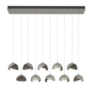 Hubbardton Forge - 131205-SKT-STND-85-07-GG0711 - Brooklyn 10-Light Double Shade Pendant - Brooklyn - Sterling