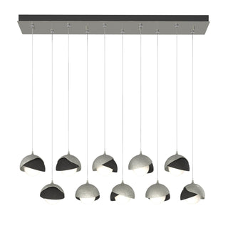 Hubbardton Forge - 131205-SKT-STND-85-10-GG0711 - Brooklyn 10-Light Double Shade Pendant - Brooklyn - Sterling