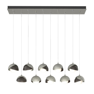 Hubbardton Forge - 131205-SKT-STND-85-14-GG0711 - Brooklyn 10-Light Double Shade Pendant - Brooklyn - Sterling