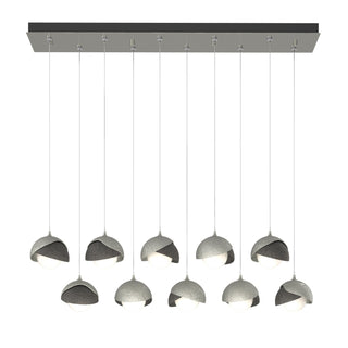 Hubbardton Forge - 131205-SKT-STND-85-20-GG0711 - Brooklyn 10-Light Double Shade Pendant - Brooklyn - Sterling